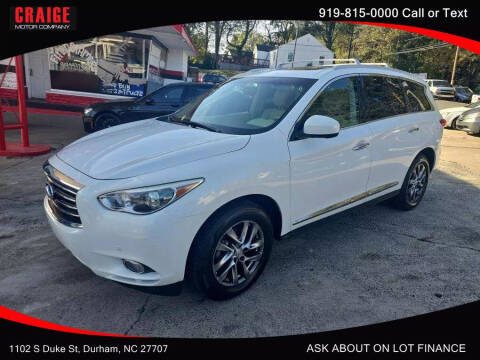 2013 Infiniti JX35 for sale at CRAIGE MOTOR CO in Durham NC