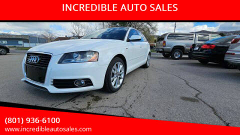 2012 Audi A3 for sale at INCREDIBLE AUTO SALES in Bountiful UT