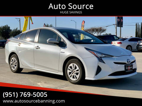 2016 Toyota Prius for sale at Auto Source in Banning CA