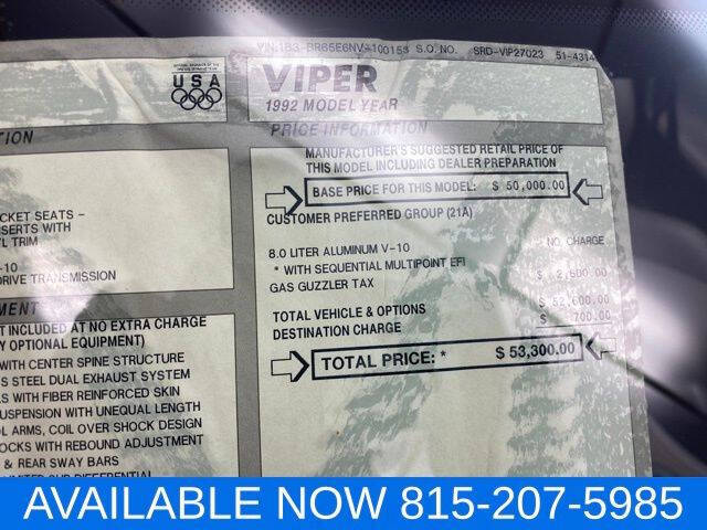 1992 Dodge Viper RT/10