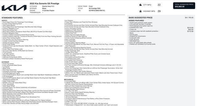 2022 Kia Sorento SX Prestige