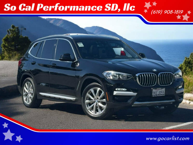 2019 BMW X3 for sale at So Cal Performance SD, llc in San Diego CA