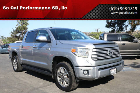 2014 Toyota Tundra for sale at So Cal Performance SD, llc in San Diego CA