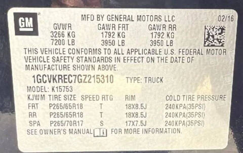 2016 Chevrolet Silverado 1500