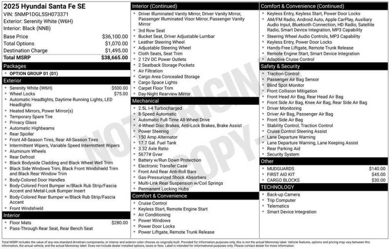 2025 Hyundai Santa Fe SE