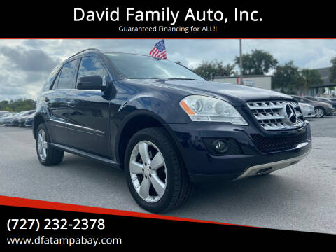 2011 Mercedes-Benz M-Class for sale at David Family Auto, Inc. in New Port Richey FL