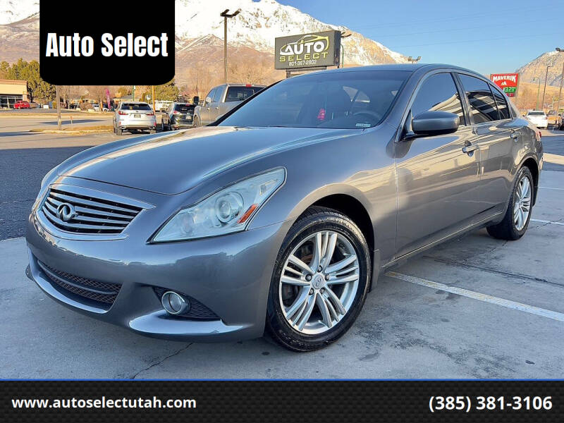 2013 Infiniti G37 Sedan for sale at Auto Select in Orem UT