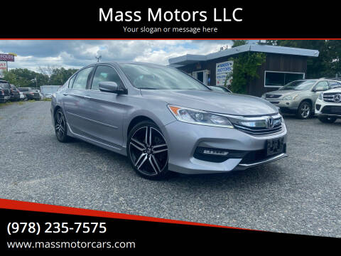 2016 Honda Accord for sale at Mass Motors LLC in Worcester MA
