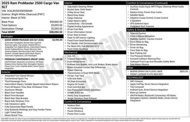 2025 RAM ProMaster