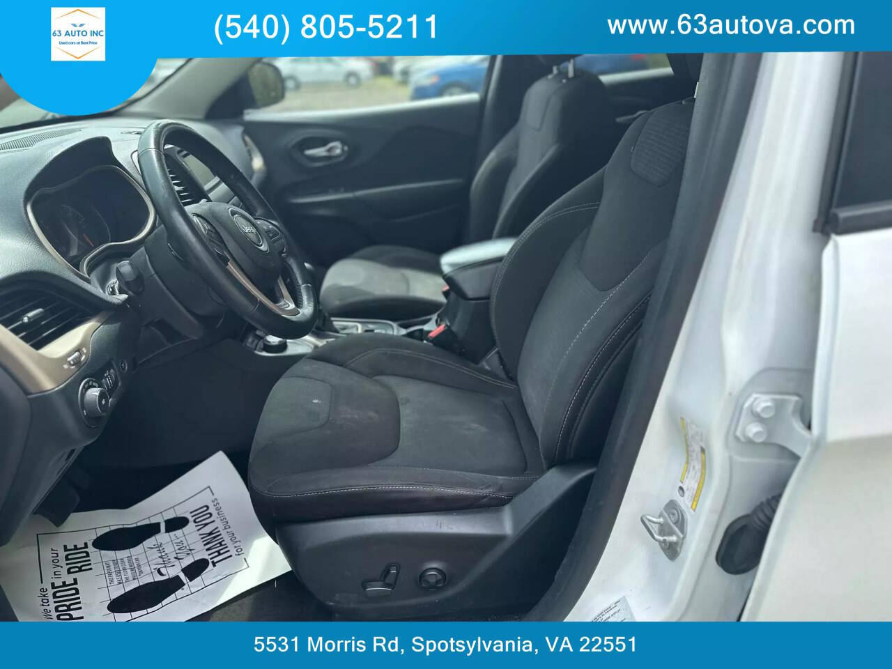 2016 Jeep Cherokee for sale at 63 Auto Inc in Spotsylvania, VA