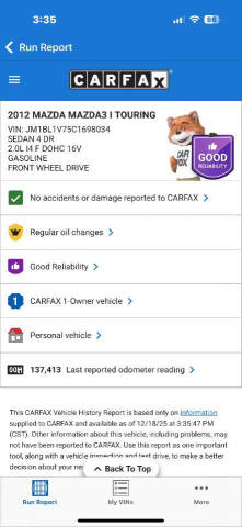 2012 Mazda MAZDA3 i Touring