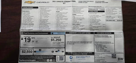 2021 Chevrolet Corvette Stingray