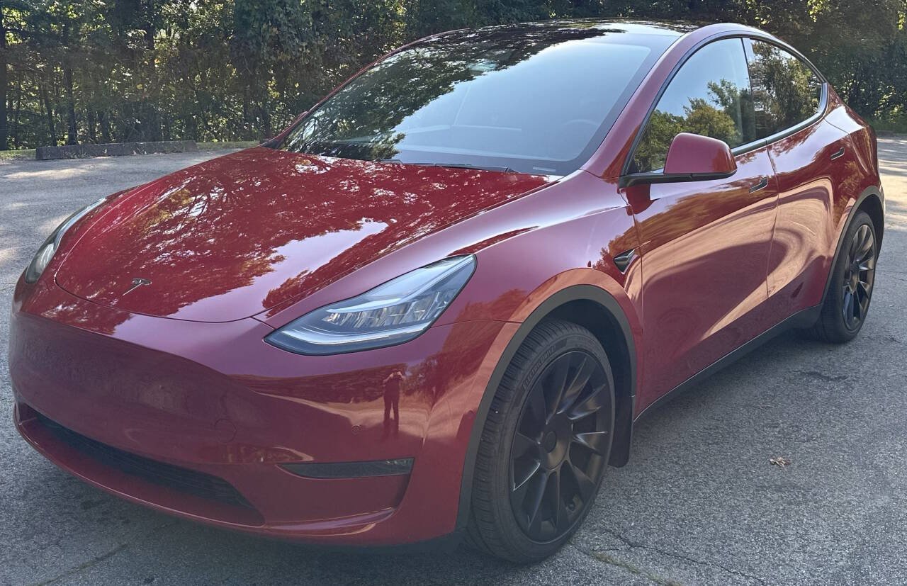 Red 2021 Tesla Model Y Long Range AWD Long Range 4dr Crossover 1
