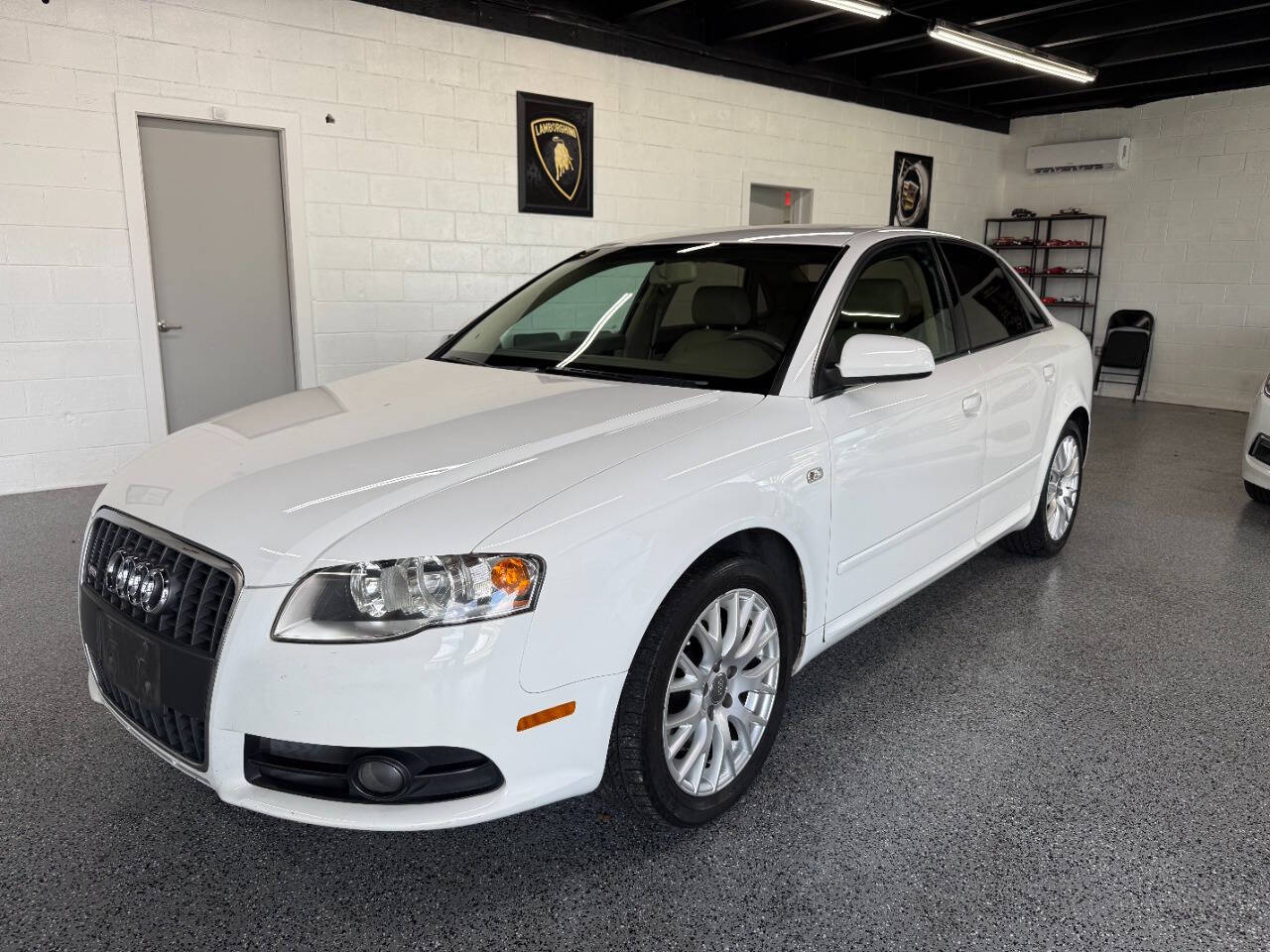 White 2008 Audi A4 Sedan Front-Wheel Drive Continuously Variable Transmission
