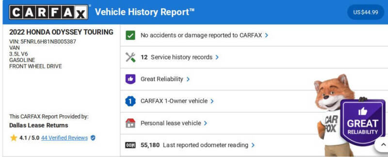 2022 Honda Odyssey Touring