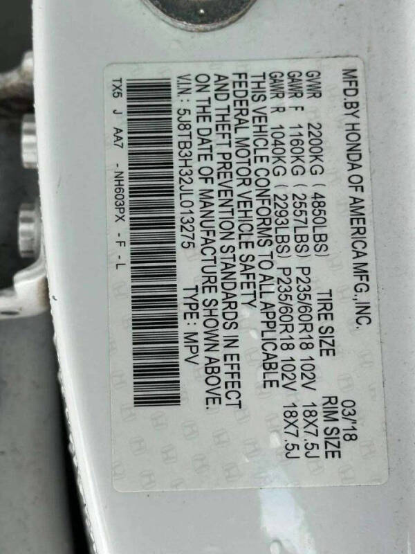 2018 Acura RDX w/AcuraWatch