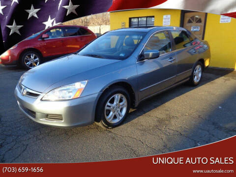 2007 Honda Accord for sale at Unique Auto Sales in Marshall VA