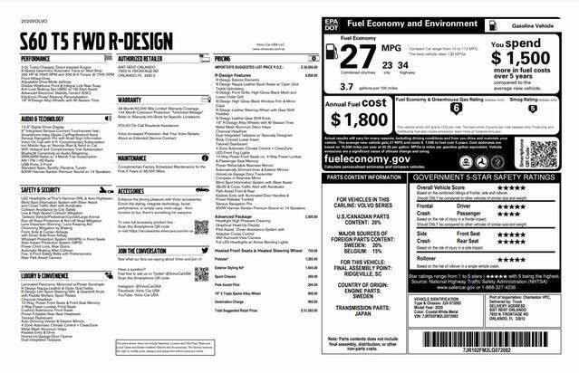 2020 Volvo S60 for sale at Next Step Auto Sales LLC in Kirtland, OH