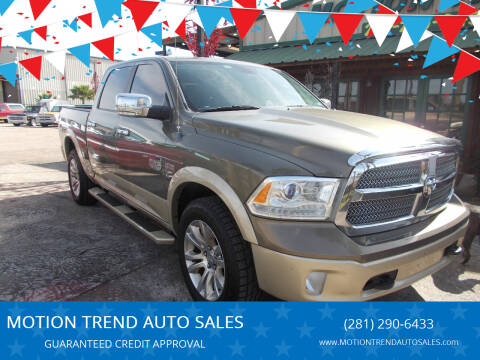 2013 RAM Ram Pickup 1500 for sale at MOTION TREND AUTO SALES in Tomball TX