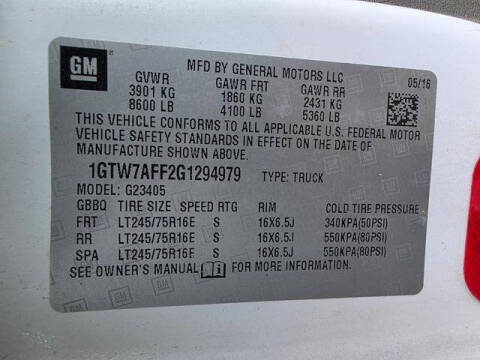 2016 GMC Savana 2500