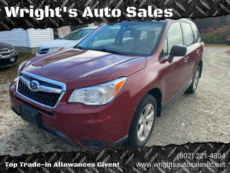 2016 Subaru Forester for sale at Wright's Auto Sales in Townshend VT