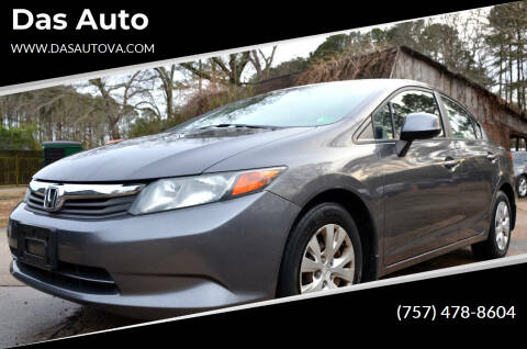 2012 Honda Civic for sale at Das Auto in Virginia Beach VA