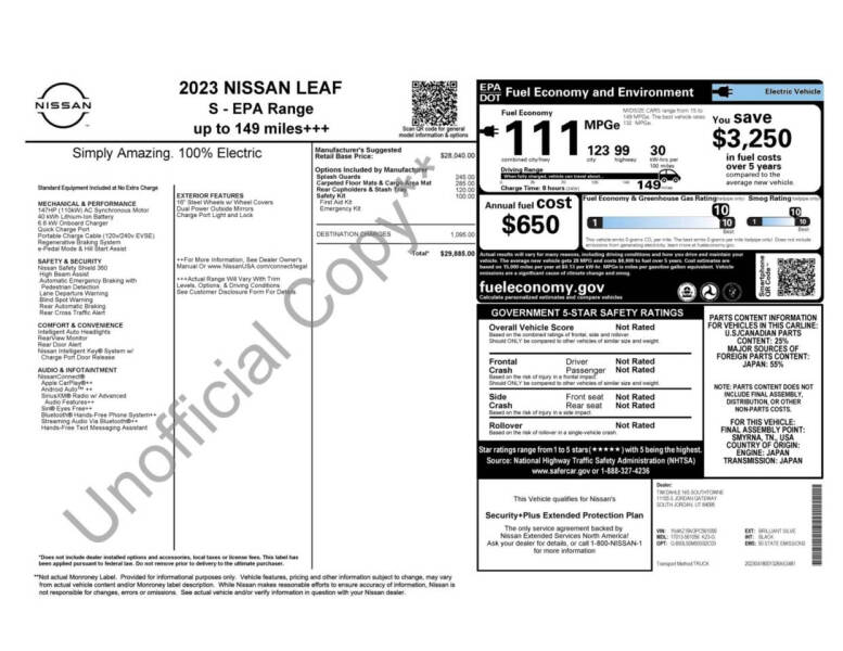 2023 Nissan LEAF S