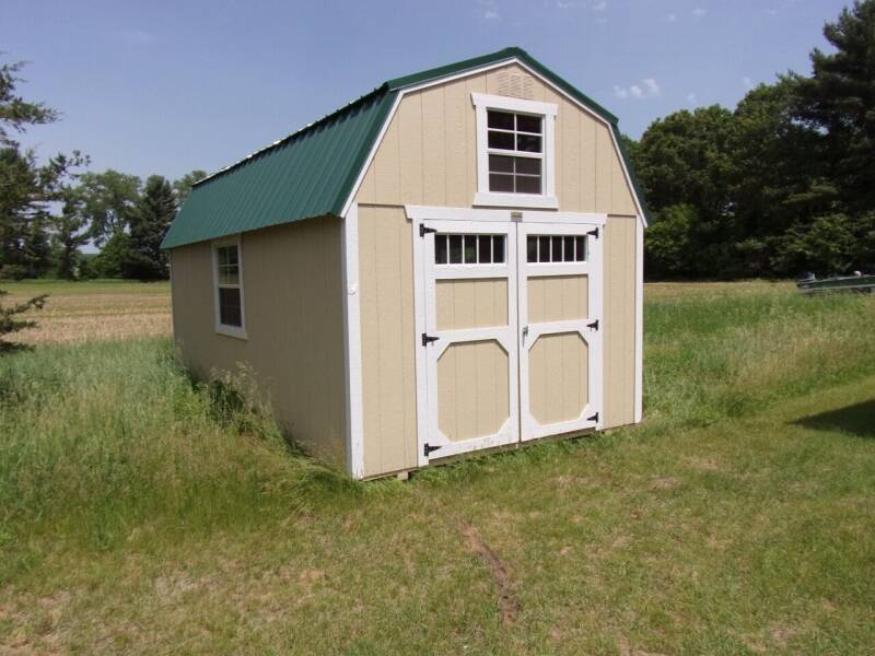  10 x 20 painted lofted barn for sale at Extra Sharp Autos in Montello WI