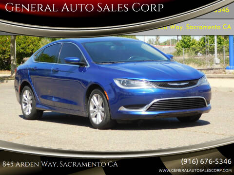 2016 Chrysler 200 for sale at General Auto Sales Corp in Sacramento CA