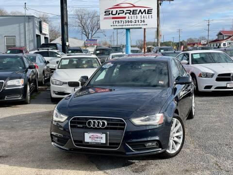 2013 Audi A4 for sale at Supreme Auto Sales in Chesapeake VA