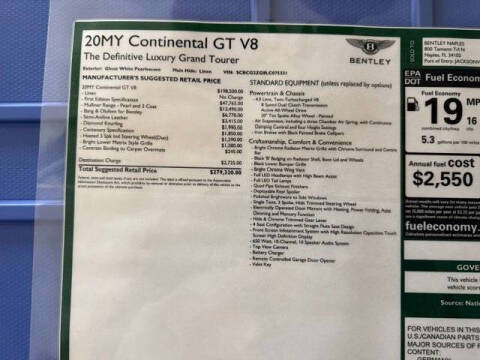 2020 Bentley Continental GT V8