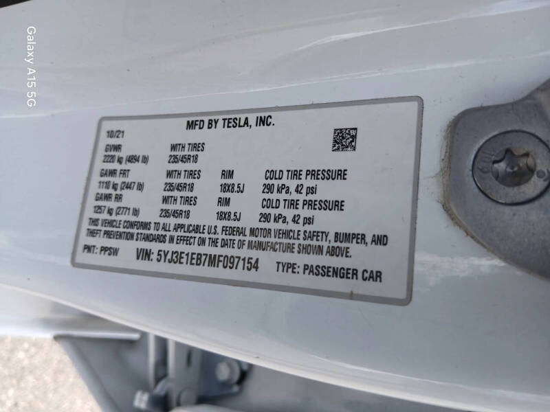 2021 Tesla Model 3 Long Range