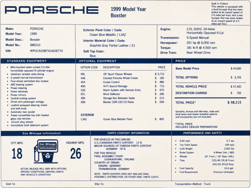 1999 Porsche Boxster
