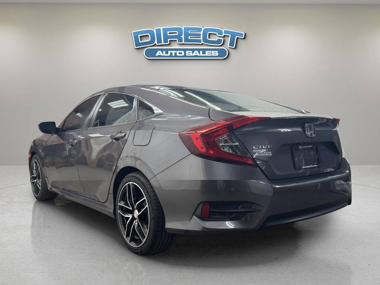 2017 Honda Civic LX 4dr Sedan CVT - Gray exterior view 4