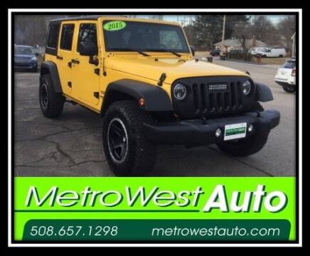 2015 Jeep Wrangler Unlimited for sale at Metro West Auto in Bellingham MA