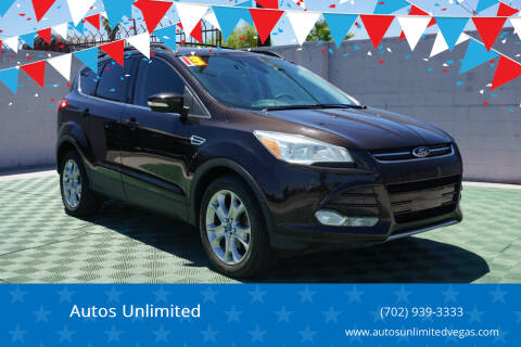 2013 Ford Escape for sale at Autos Unlimited in Las Vegas NV