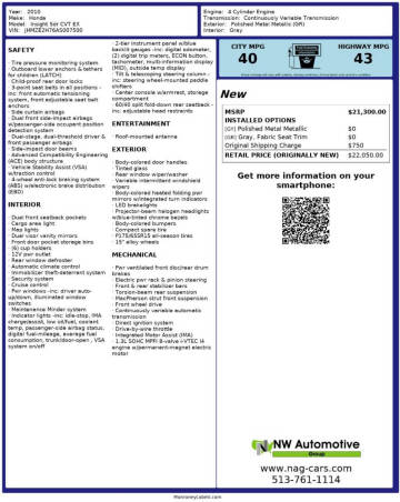 2010 Honda Insight EX