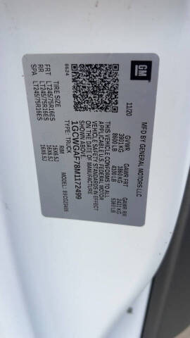 2021 Chevrolet Express 2500