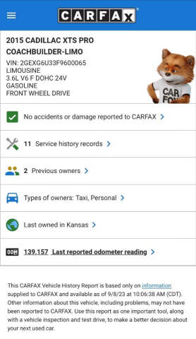 2015 Cadillac XTS Pro Coachbuilder-Limo