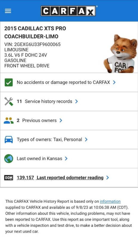 2015 Cadillac XTS Pro Coachbuilder-Limo