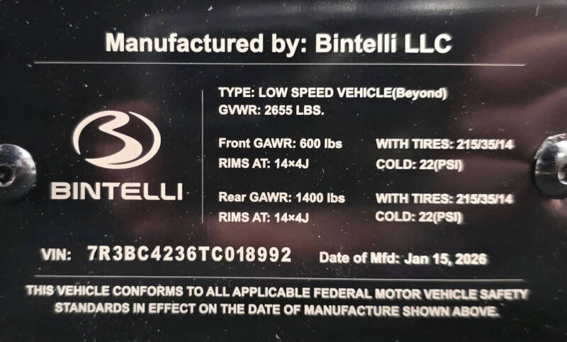 2026 Bintelli BEYOND 6P LIFTED