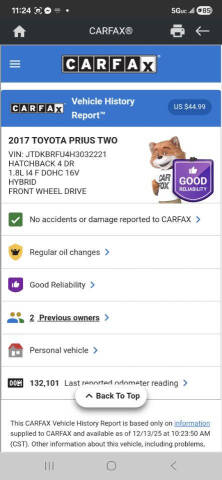 2017 Toyota Prius Two