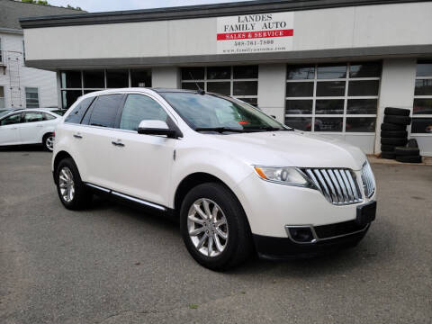 2013 Lincoln MKX for sale at Landes Family Auto Sales in Attleboro MA