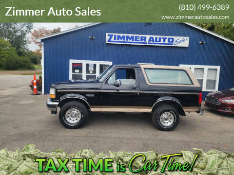 1996 Ford Bronco for sale at Zimmer Auto Sales in Lexington MI