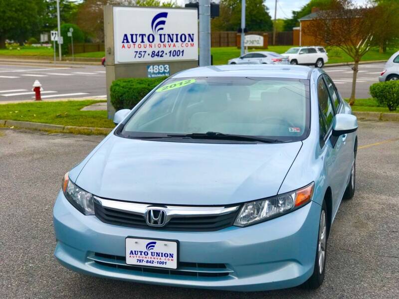 2012 Honda Civic for sale at Auto Union LLC in Virginia Beach VA
