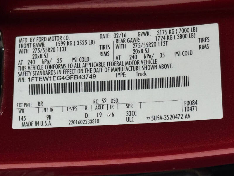 2016 Ford F-150 Platinum