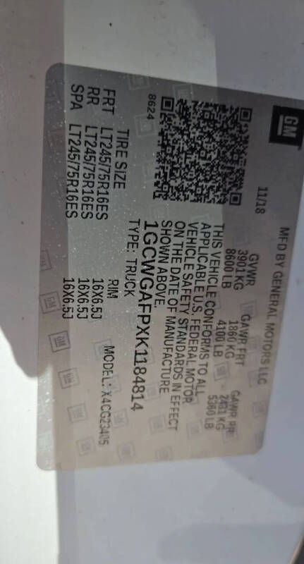 2019 Chevrolet Express 2500