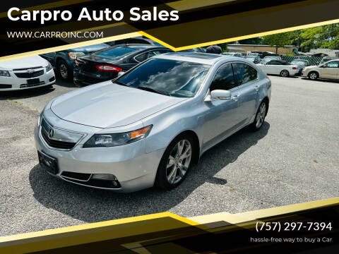 2014 Acura TL for sale at Carpro Auto Sales in Chesapeake VA