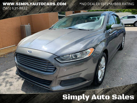 2014 Ford Fusion for sale at Simply Auto Sales in Palm Beach Gardens FL