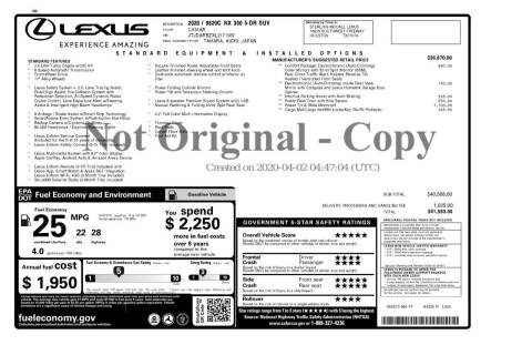 2020 Lexus NX 300
